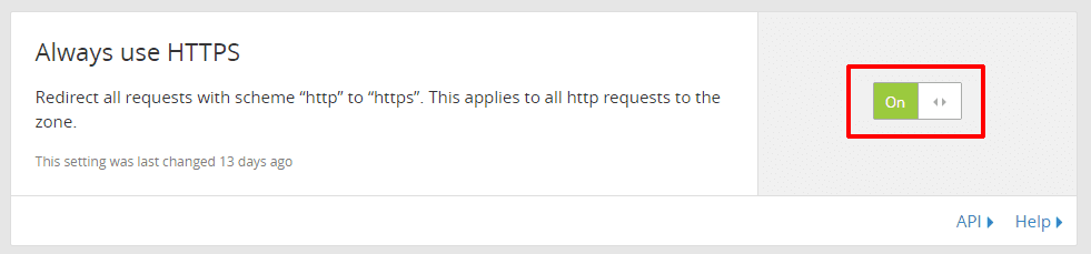 cài đặt dịch vụ Cloudflare 15 - bật always use https