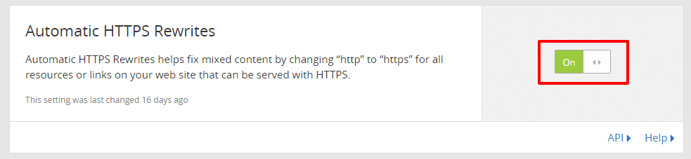 cài đặt dịch vụ Cloudflare 15a - bật Automatic https rewrites